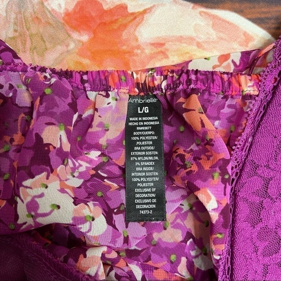 AMBRIELLE - Babydoll Slip Dress Purple Hydrangea Large - Picture 4 of 7